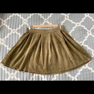 SUEDE TAUPE SKATER SKIRT
